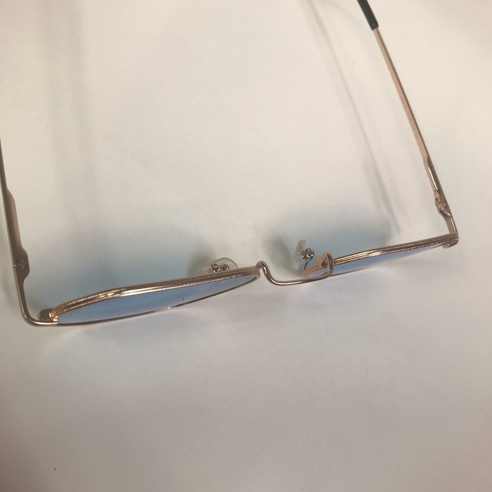 Thin Rose Golden Frame Sunglasses w/ Orange Lenses - Picture 9 of 10